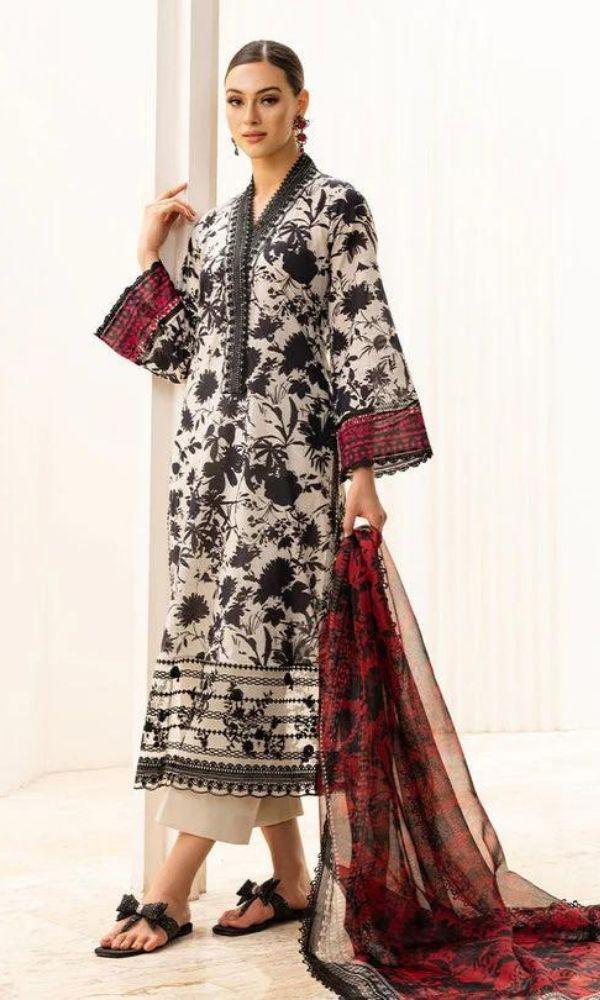 SAPPHIRE -3PC KARANDI Bana Dori Printed Shirt With Printed Duppta -SAF 5018
