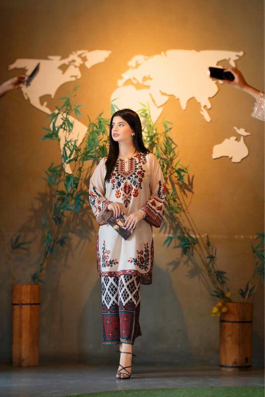 LULUSAR Silk 3PC Digital Printed ,SK-3032