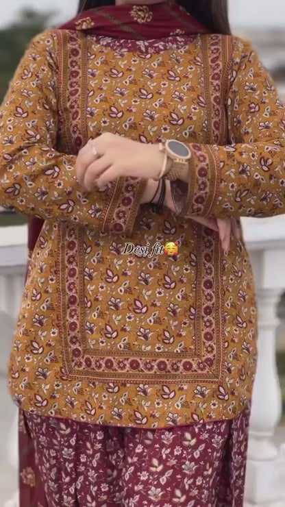 LULUSAR Silk 3PC Digital Printed ,SK-3002