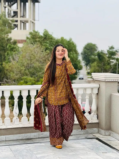LULUSAR Silk 3PC Digital Printed ,SK-3002