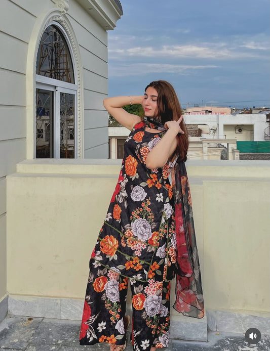 LULUSAR Silk 3PC Digital Printed ,SK-3090